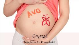  Presentation with medicine pregnant woman - Cool new PPT theme with closeup concept of choosing baby backdrop and a lemonade colored foreground