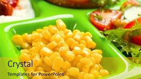  Presentation with school lunch - Slide deck with closeup concept of school lunch background and a gold colored foreground