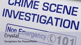  Presentation with crime scene investigation - PPT layouts featuring scene investigation' sign on police background and a light blue colored foreground