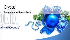  Presentation with design christmas holiday - Amazing PPT layouts having closeup decorated with ball tinsel backdrop and a white colored foreground
