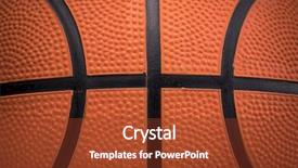 Presentation with basketball - Presentation consisting of closeup detail of basketball ball background and a tawny brown colored foreground