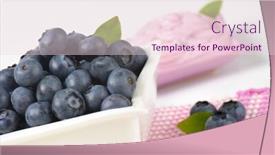  Presentation with yogurt - Cool new slides with closeup detail of fresh blueberries with the bowl of blueberry yogurt on the background backdrop and a lemonade colored foreground