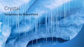  Presentation with ice blue - Audience pleasing presentation theme consisting of closeup-detail-of-icicles-hanging backdrop and a light blue colored foreground