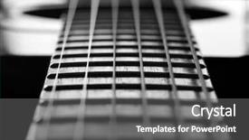  Presentation with strings - PPT theme consisting of closeup detail of steel guitar background and a gray colored foreground
