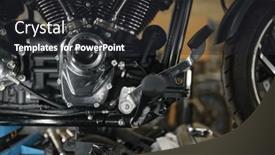  Presentation with motorcycle - Theme having closeup-detailed-shot-of-motorcycle background and a dark gray colored foreground