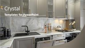  Presentation with kitchen furniture - Beautiful presentation theme featuring closeup-details-of-grey backdrop and a gray colored foreground