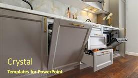  Presentation with kitchen furniture - Presentation theme having closeup-details-of-grey background and a tawny brown colored foreground