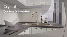  Presentation with kitchen furniture - Beautiful slide set featuring closeup-details-of-modern-minimalistic backdrop and a gray colored foreground