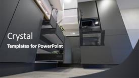  Presentation with dark simple - Slides consisting of closeup-details-of-showcase-interior background and a dark gray colored foreground