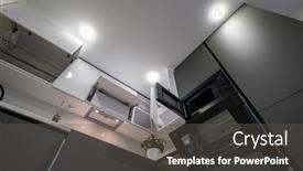  Presentation with dark simple - PPT layouts having closeup-details-of-showcase-interior background and a dark gray colored foreground