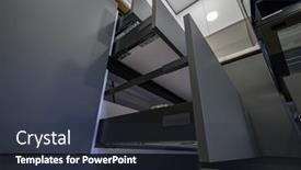  Presentation with dark simple - Presentation theme with closeup-details-of-showcase-interior background and a tawny brown colored foreground