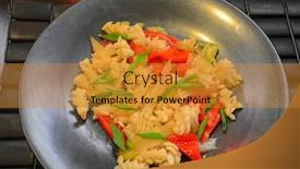  Presentation with celery - Cool new PPT theme with closeup-dish-of-calamari backdrop and a gold colored foreground