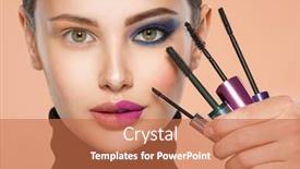  Presentation with natural cosmetic - Slide deck with closeup-face-of-a-beautiful background and a coral colored foreground