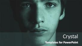  Presentation with black art - Beautiful theme featuring closeup-face-of-a-caucasian backdrop and a ocean colored foreground