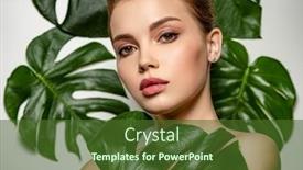  Presentation with green beauty - Presentation design having closeup-face-of-young-beautiful background and a  colored foreground
