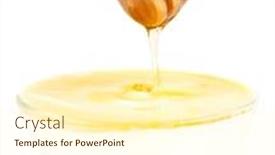  Presentation with honey - Audience pleasing presentation theme consisting of closeup-from-pouring-honey backdrop and a cream colored foreground
