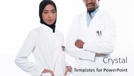  Presentation with nurses - Slide set consisting of closeup-front-view-of-group background and a sky blue colored foreground