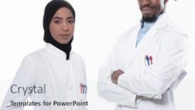  Presentation with nurses - Presentation theme enhanced with closeup-front-view-of-group background and a sky blue colored foreground