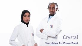  Presentation with nurses - PPT theme with closeup-front-view-of-group background and a sky blue colored foreground