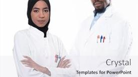  Presentation with nurses - Slides enhanced with closeup-front-view-of-group background and a sky blue colored foreground