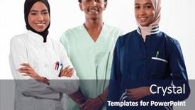  Presentation with nurses - Presentation with closeup-front-view-of-group background and a navy blue colored foreground