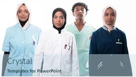  Presentation with nurses - Presentation with closeup-front-view-of-group background and a light blue colored foreground