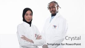  Presentation with nurses - Theme enhanced with closeup-front-view-of-group background and a white colored foreground