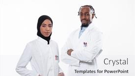  Presentation with nurses - Presentation theme with closeup-front-view-of-group background and a white colored foreground