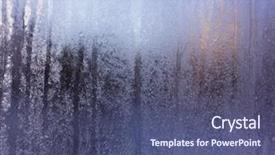  Presentation with winter ice - Beautiful presentation theme featuring closeup frozen winter window pane backdrop and a ocean colored foreground