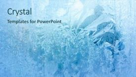  Presentation with winter ice - Audience pleasing presentation consisting of closeup frozen winter window pane backdrop and a sky blue colored foreground