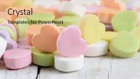  Presentation with candy heart - Presentation having group of pastel candy background and a lemonade colored foreground