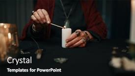  Presentation with fortune teller - Presentation design featuring closeup-gypsy-fortune-teller-lights background and a black colored foreground