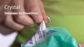  Presentation with infectious diseases - Slide deck with closeup-hand-picked-a-wet background and a coral colored foreground