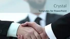  Presentation with partners - Amazing theme having closeup-handshake-proven-business-partners backdrop and a light blue colored foreground