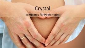  Presentation with mom and newborn - Cool new presentation design with dad's handson her babu backdrop and a coral colored foreground