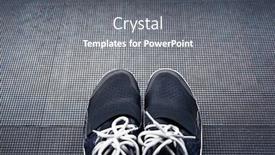  Presentation with crossfit - Presentation consisting of closeup image of a crossfit sneakers background and a gray colored foreground