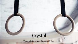  Presentation with gym - Theme enhanced with fitness rings in gym background and a soft green colored foreground