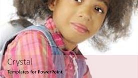  Presentation with cowgirl - Slide set having closeup image of a young african american cowgirl on a white background background and a coral colored foreground