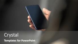  Presentation with mobile application - Slides enhanced with closeup-image-of-an-unrecognizable background and a  colored foreground