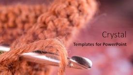  Presentation with knitting - Amazing theme having closeup-image-of-knitting backdrop and a coral colored foreground