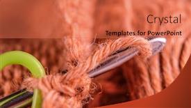  Presentation with crochet - Slides having closeup-image-of-knitting background and a coral colored foreground