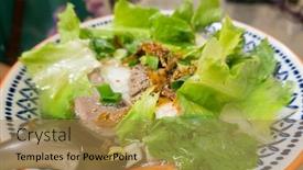  Presentation with restaurant - Presentation featuring closeup-image-of-vietnamese-pho background and a coral colored foreground