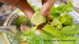  Presentation with traditional vietnamese soup pho - Presentation theme consisting of closeup-image-of-vietnamese-pho background and a yellow colored foreground