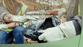  Presentation with plastic bag - Presentation design enhanced with closeup-image-of-volunteers-wearing background and a coral colored foreground