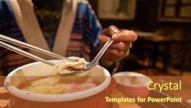  Presentation with microwave imaging image of modern - Audience pleasing presentation theme consisting of closeup-image-of-woman-eating backdrop and a red colored foreground