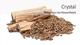  Presentation with wood - PPT layouts having closeup image of wood pellets background and a white colored foreground