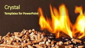  Presentation with wood pellets in the - Presentation enhanced with closeup image of wood pellets background and a tawny brown colored foreground
