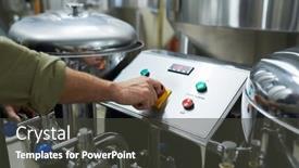  Presentation with fermentation - Presentation theme featuring closeup-image-of-worker-launching background and a dark gray colored foreground