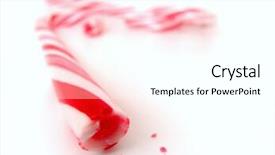  Presentation with cane - Beautiful presentation design featuring closeup isolated candy cane backdrop and a white colored foreground