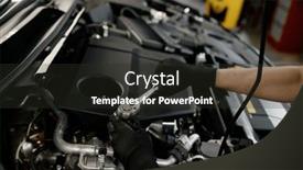  Presentation with mechanic - PPT theme enhanced with closeup-male-mechanic-hands background and a dark gray colored foreground